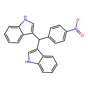 3-[1H-indol-3-yl-(4-nitrophenyl)methyl]-1H-indole structure