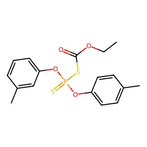 Ethyl [(3-methylphenoxy)-(4-methylphenoxy)phosphinothioyl]sulfanylformate structure