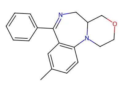 1,2,4a,5-Tetrahydro-9-methyl-7-phenyl-4H-(1,4)oxazino(4,3-a)(1,4)benzodiazepine structure