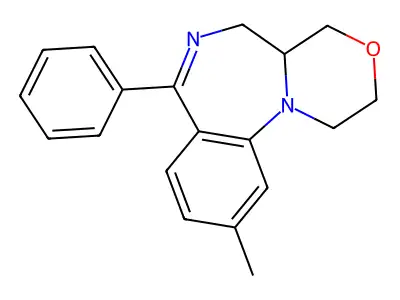 1,2,4a,5-Tetrahydro-10-methyl-7-phenyl-4H-(1,4)oxazino(4,3-a)(1,4)benzodiazepine structure