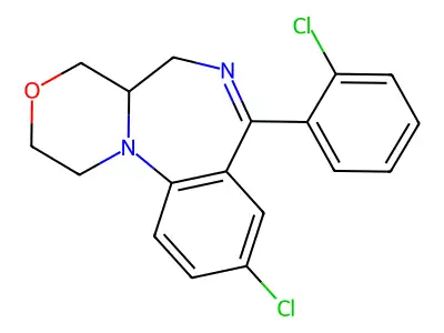 1,2,4,4a-Tetrahydro-9-chlor-5-(2'-chlorphenyl)-5H(1,4)oxazino(4,3-a)(1,4)benzodiazepin structure