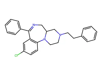 1,2,3,4,4a,5-Hexahydro-9-chlor-3-phenaethyl-7-phenyl-pyrazino(1,2-a)(1,4)benzodiazepin structure