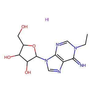 Adenosine, 1-ethyl-, hydroiodide structure