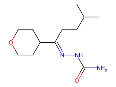 [(Z)-[4-methyl-1-(oxan-4-yl)pentylidene]amino]urea structure