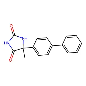 5-Methyl-5-(4-phenylphenyl)imidazolidine-2,4-dione structure