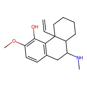 4b-Ethenyl-3-methoxy-9-(methylamino)-4b,5,6,7,8,8a,9,10-octahydrophenanthren-4-ol structure