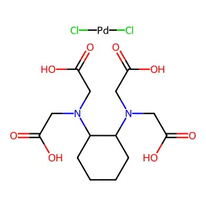 2-[[2-[Bis(carboxymethyl)amino]cyclohexyl]-(carboxymethyl)amino]acetic acid;dichloropalladium structure