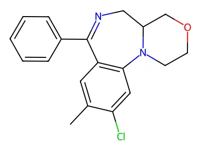 1,2,4,4a-Tetrahydro-10-chlor-9-methyl-7-phenyl-5H(1,4)oxazino(4,3-a)(1,4)benzodiazepin structure