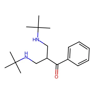 3-(Tert-butylamino)-2-[(tert-butylamino)methyl]-1-phenylpropan-1-one structure