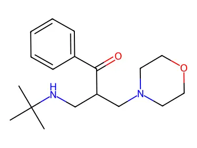 2-[(tert-Butylamino)methyl]-3-(morpholin-4-yl)-1-phenylpropan-1-one structure