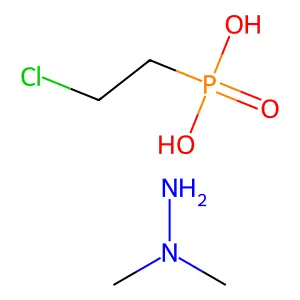 Phosphonic acid, (2-chloroethyl)-, compd. with 1,1-dimethylhydrazine (2:1) structure