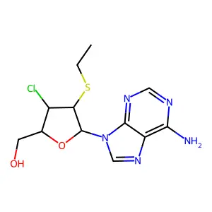 [5-(6-Aminopurin-9-yl)-3-chloro-4-ethylsulfanyloxolan-2-yl]methanol structure