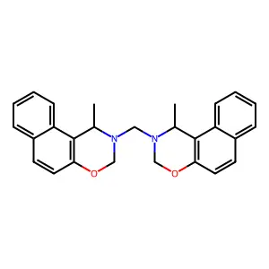 1-methyl-2-[(1-methyl-1,3-dihydrobenzo[f][1,3]benzoxazin-2-yl)methyl]-1,3-dihydrobenzo[f][1,3]benzoxazine structure