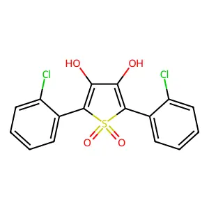 2,5-Bis(2-chlorophenyl)-3,4-dihydroxy-1H-1lambda~6~-thiophene-1,1-dione structure