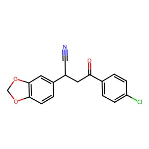 2-(1,3-Benzodioxol-5-yl)-4-(4-chlorophenyl)-4-oxobutanenitrile structure