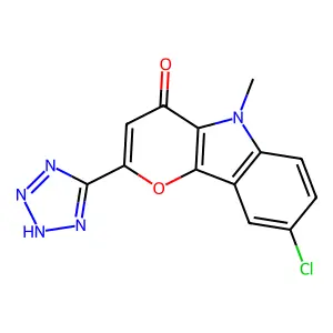 Pyrano(3,2-b)indol-4(5H)-one, 8-chloro-5-methyl-2-(1H-tetrazol-5-yl)- structure