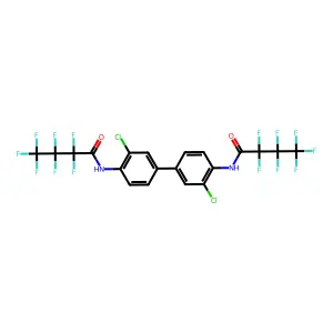 N,N'-(3,3'-Dichloro[1,1'-biphenyl]-4,4'-diyl)bis(heptafluorobutanimidic acid) structure