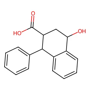 4-Hydroxy-1-phenyl-1,2,3,4-tetrahydronaphthalene-2-carboxylic acid structure