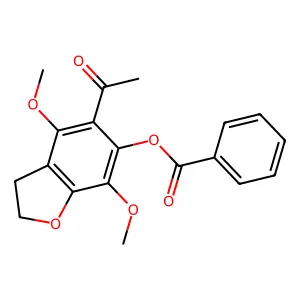 5-Acetyl-4,7-dimethoxy-2,3-dihydro-1-benzofuran-6-yl benzoate structure