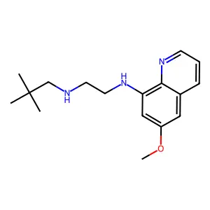 N-(2,2-dimethylpropyl)-N'-(6-methoxyquinolin-8-yl)ethane-1,2-diamine structure