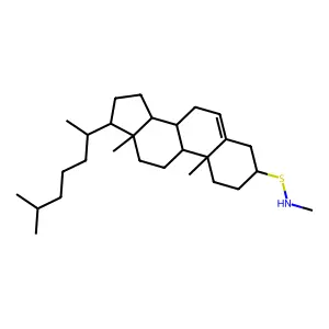 N-[(Cholest-5-en-3-yl)sulfanyl]methanamine structure
