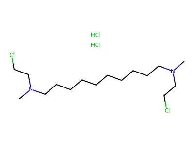 1,10-Decanediamine, N,N'-bis(2-chloroethyl)-N,N'-dimethyl-, dihydrochloride structure