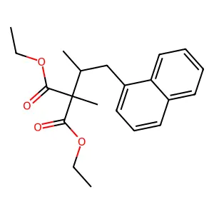 Diethyl 2-methyl-2-(1-naphthalen-1-ylpropan-2-yl)propanedioate structure