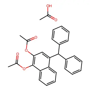 Acetic acid;(1-acetyloxy-4-benzhydrylnaphthalen-2-yl) acetate structure