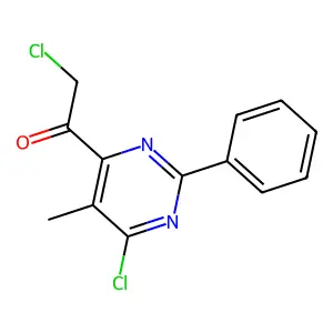2-Chloro-1-(6-chloro-5-methyl-2-phenylpyrimidin-4-yl)ethanone structure