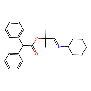 (1E)-1-(Cyclohexylimino)-2-methylpropan-2-yl diphenylacetate structure