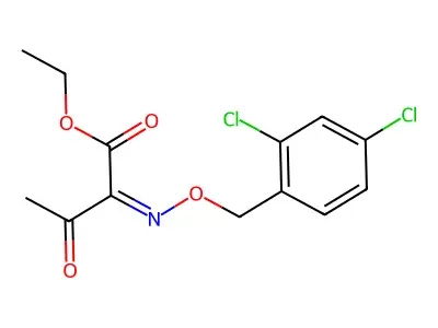 Ethyl 2-{[(2,4-dichlorobenzyl)oxy]imino}-3-oxobutanoate structure