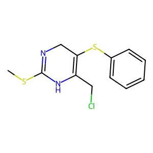 4-(Chloromethyl)-2-(methylsulfanyl)-5-(phenylsulfanyl)-1,6-dihydropyrimidine structure