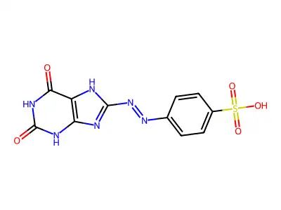 4-[2-(2,6-Dioxopurin-8-yl)hydrazinyl]benzenesulfonic acid structure