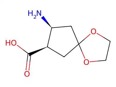 (7R,8S)-8-amino-1,4-dioxaspiro[4.4]nonane-7-carboxylic acid structure
