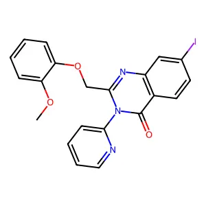 4(3H)-Quinazolinone, 7-iodo-2-((o-methoxyphenoxy)methyl)-3-(2-pyridyl)- structure