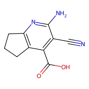 2-amino-3-cyano-6,7-dihydro-5H-cyclopenta[b]pyridine-4-carboxylic acid structure