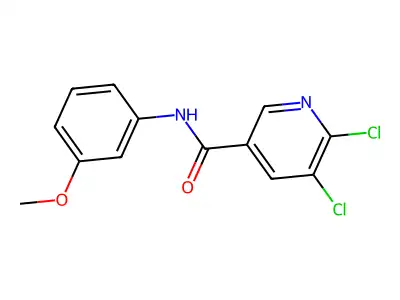 5,6-dichloro-N-(3-methoxyphenyl)pyridine-3-carboxamide structure