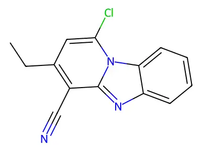 1-Chloro-3-ethylpyrido[1,2-a]benzimidazole-4-carbonitrile structure