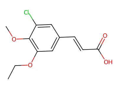 (2E)-3-(3-chloro-5-ethoxy-4-methoxyphenyl)acrylic acid structure
