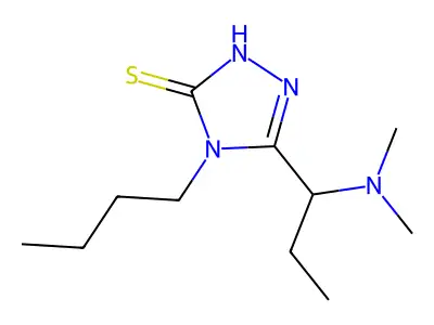 4-butyl-5-[1-(dimethylamino)propyl]-4H-1,2,4-triazole-3-thiol structure
