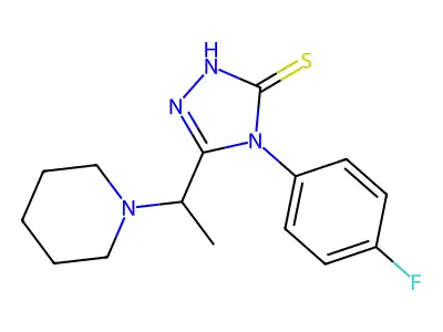 4-(4-fluorophenyl)-5-[1-(piperidin-1-yl)ethyl]-4H-1,2,4-triazole-3-thiol structure