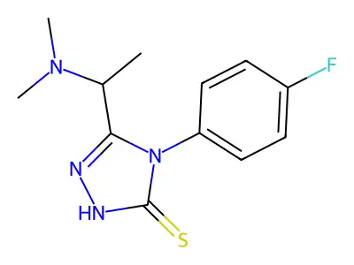 5-[1-(dimethylamino)ethyl]-4-(4-fluorophenyl)-4H-1,2,4-triazole-3-thiol structure