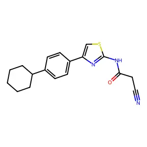 2-cyano-N-[4-(4-cyclohexylphenyl)-1,3-thiazol-2-yl]acetamide structure