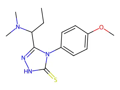 5-[1-(dimethylamino)propyl]-4-(4-methoxyphenyl)-4H-1,2,4-triazole-3-thiol structure