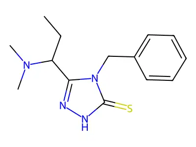 4-benzyl-5-[1-(dimethylamino)propyl]-4H-1,2,4-triazole-3-thiol structure