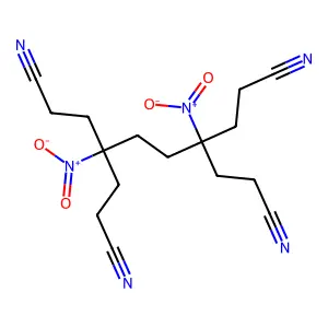 4,7-Bis(2-cyanoethyl)-4,7-dinitrodecanedinitrile structure