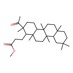 methyl 3-(2-acetyl-2,4b,6a,9,9,10b,12a-heptamethyl-1,3,4,4a,5,6,7,8,10,10a,11,12-dodecahydrochrysen-1-yl)propanoate structure
