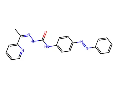 1-(4-phenyldiazenylphenyl)-3-[(Z)-1-pyridin-2-ylethylideneamino]urea structure