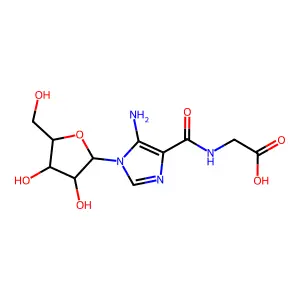 2-[[5-amino-1-[3,4-dihydroxy-5-(hydroxymethyl)oxolan-2-yl]imidazole-4-carbonyl]amino]acetic acid structure