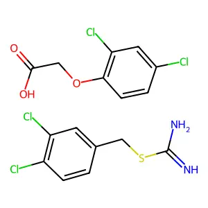 2-(2,4-Dichlorophenoxy)acetic acid;(3,4-dichlorophenyl)methyl carbamimidothioate structure
